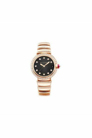 bvlgari lucea 18kt pink gold 33mm black opaline dial ladies watch ref. 102191-DUBAILUXURYWATCH