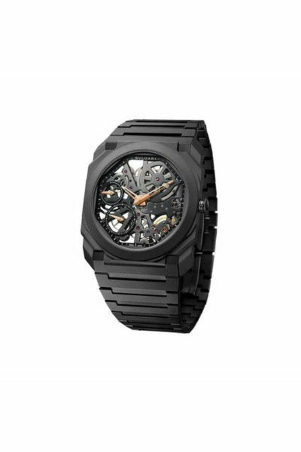 bvlgari octo finissimo skeleton dlc 40mm titanium men's watch-DUBAILUXURYWATCH