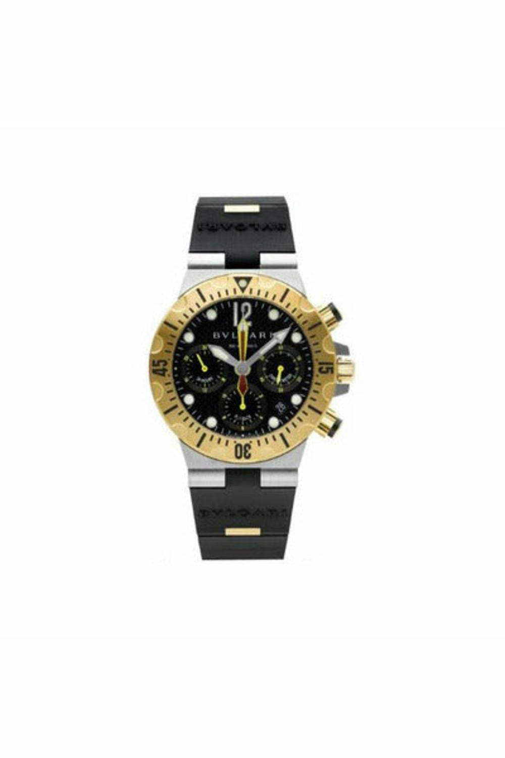 bvlgari sc 40 sg two tone diagono professional diver's chronograph 40mm 18kt yellow gold men's watch-DUBAILUXURYWATCH