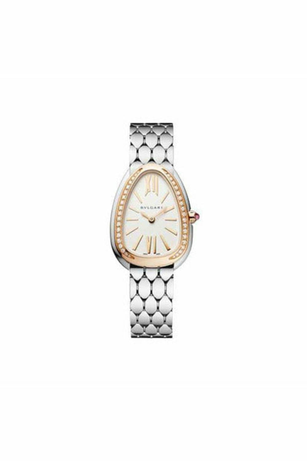 bvlgari serpenti seduttori 33mm stainless steel/18k rose gold with diamonds ladies watch ref. 103143-DUBAILUXURYWATCH