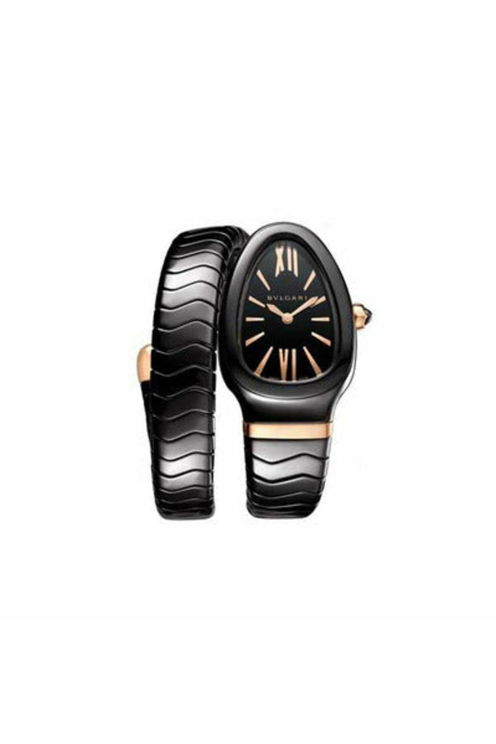 bvlgari serpenti spiga 35mm black ceramic single spiral ladies watch ref. 102734-DUBAILUXURYWATCH