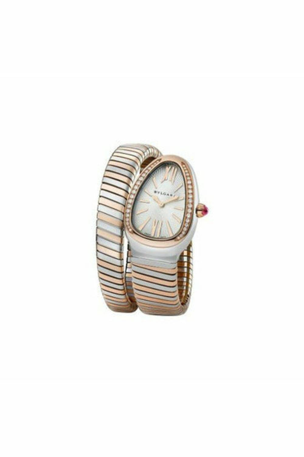 bvlgari serpenti stainless steel & pink gold 35mm ladies watch-DUBAILUXURYWATCH