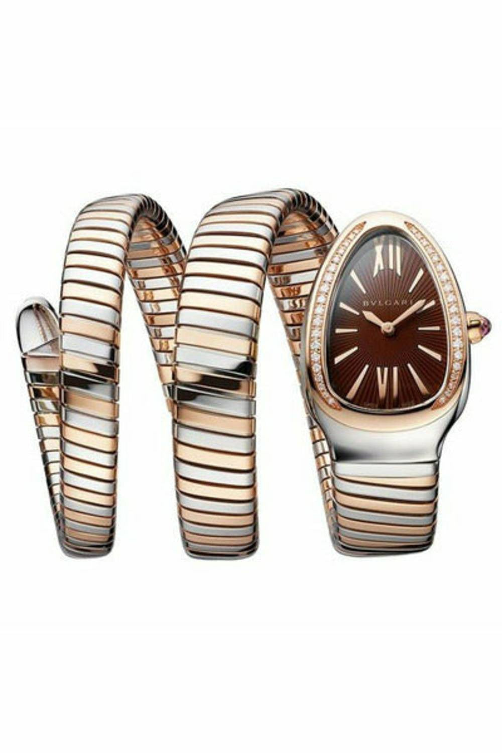 bvlgari serpenti tubogas 35mm 18kt rose gold/stainless steel ladies watch-DUBAILUXURYWATCH