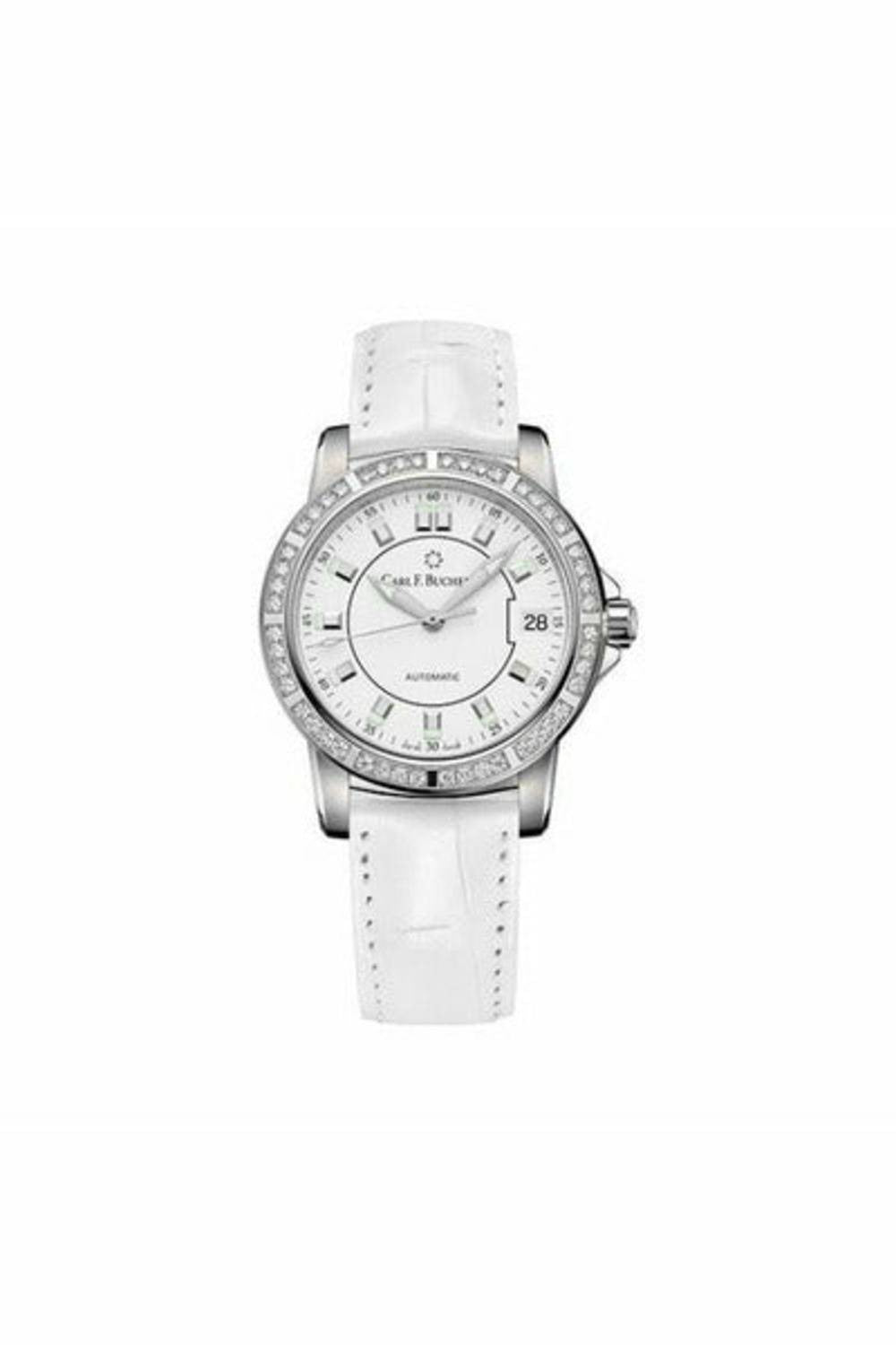 carl f. bucherer patravi autodate 34mm stainless steel ladies watch-DUBAILUXURYWATCH