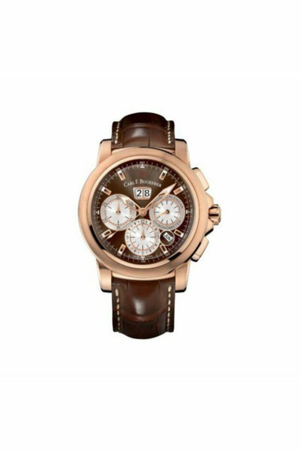 carl f. bucherer patravi chronodate 42mm 18kt rose gold men's watch-DUBAILUXURYWATCH