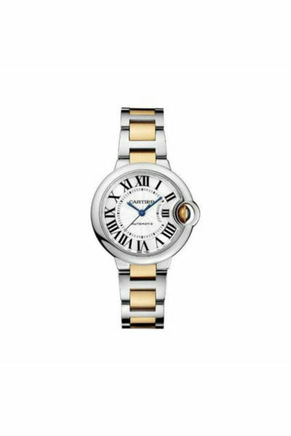 cartier ballon bleu stainless steel & yellow gold 33mm ladies watch-DUBAILUXURYWATCH