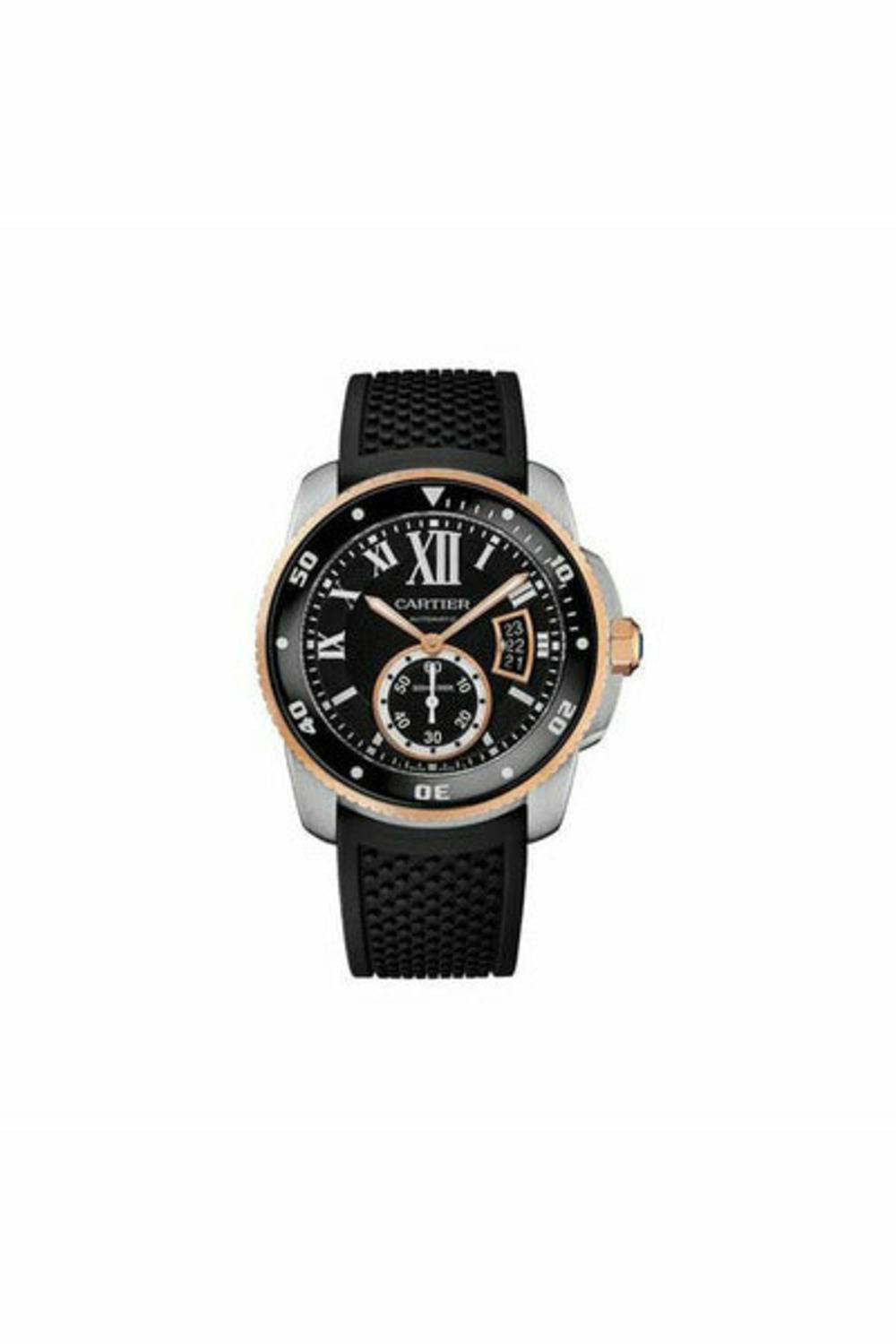 cartier calibre de cartier black dial 42mm stainless steel men's watch ref. w7100055-DUBAILUXURYWATCH