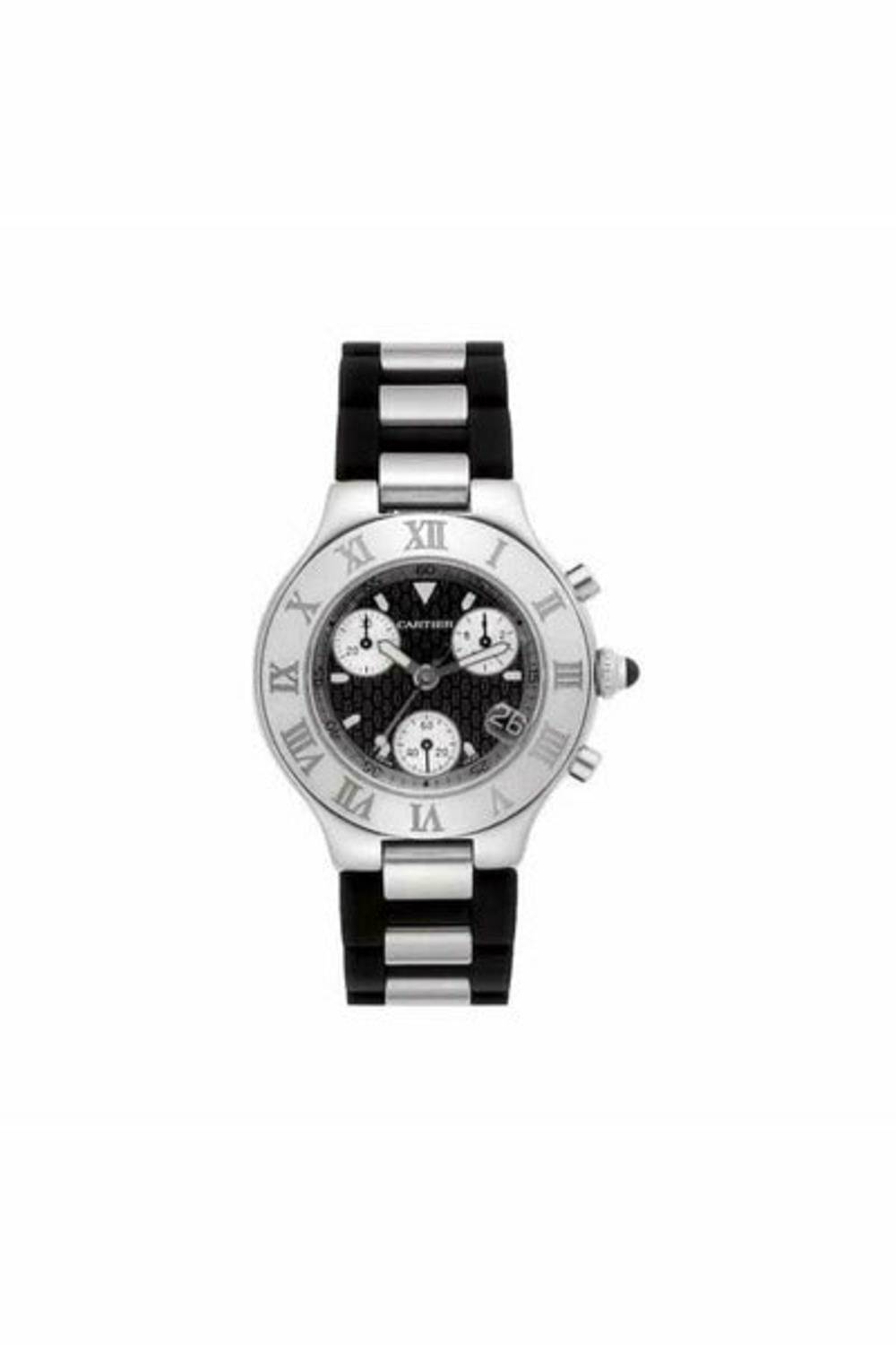 cartier must 21 chronoscaph 38mm stainless steel men's watch-DUBAILUXURYWATCH