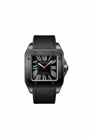 cartier santos 100 51.1mm x 41.3mm stainless steel & adlc men's watch-DUBAILUXURYWATCH