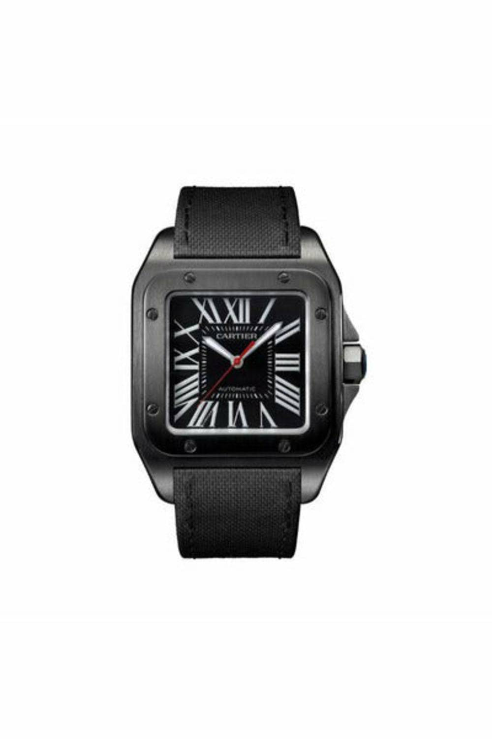 cartier santos 100 51.1mm x 42.6mm stainless steel & black pvd steel men's watch-DUBAILUXURYWATCH