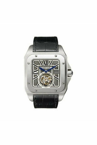 cartier santos 100 flying tourbillon limited edition 46.5mm x 54.9mm 18kt white gold men's watch-DUBAILUXURYWATCH