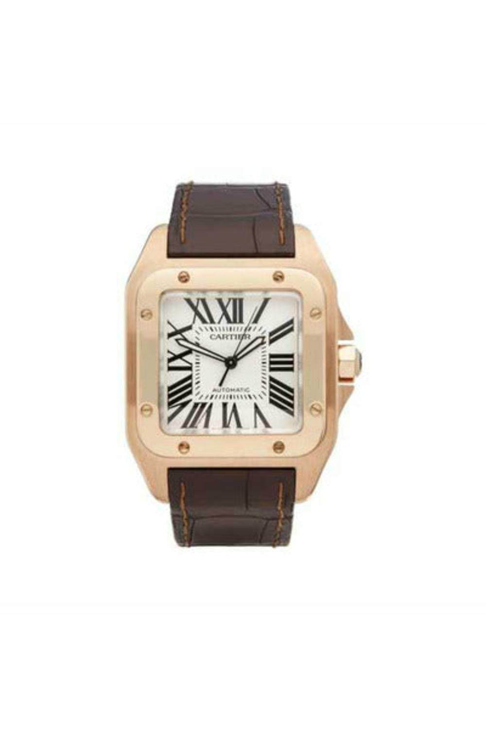 cartier santos 100 large 38mm 18kt rose gold men's watch-DUBAILUXURYWATCH