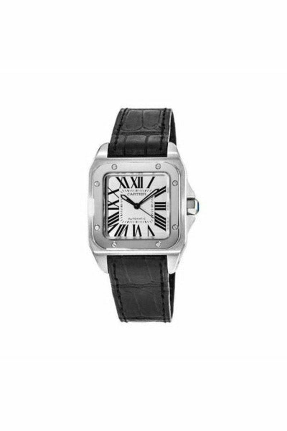 cartier santos 100 medium stainless steel men's watch-DUBAILUXURYWATCH