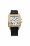 cartier santos 100 midsize 18k yellow gold diamond watch-DUBAILUXURYWATCH