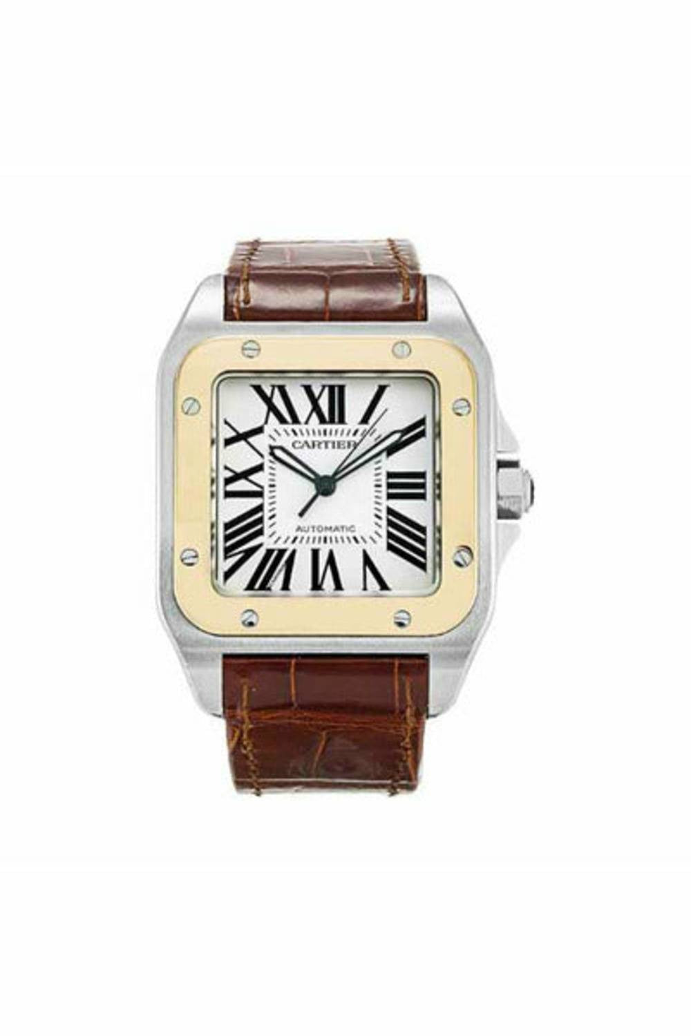 cartier santos 38mm 18kt yellow gold & stainless steel men's watch-DUBAILUXURYWATCH