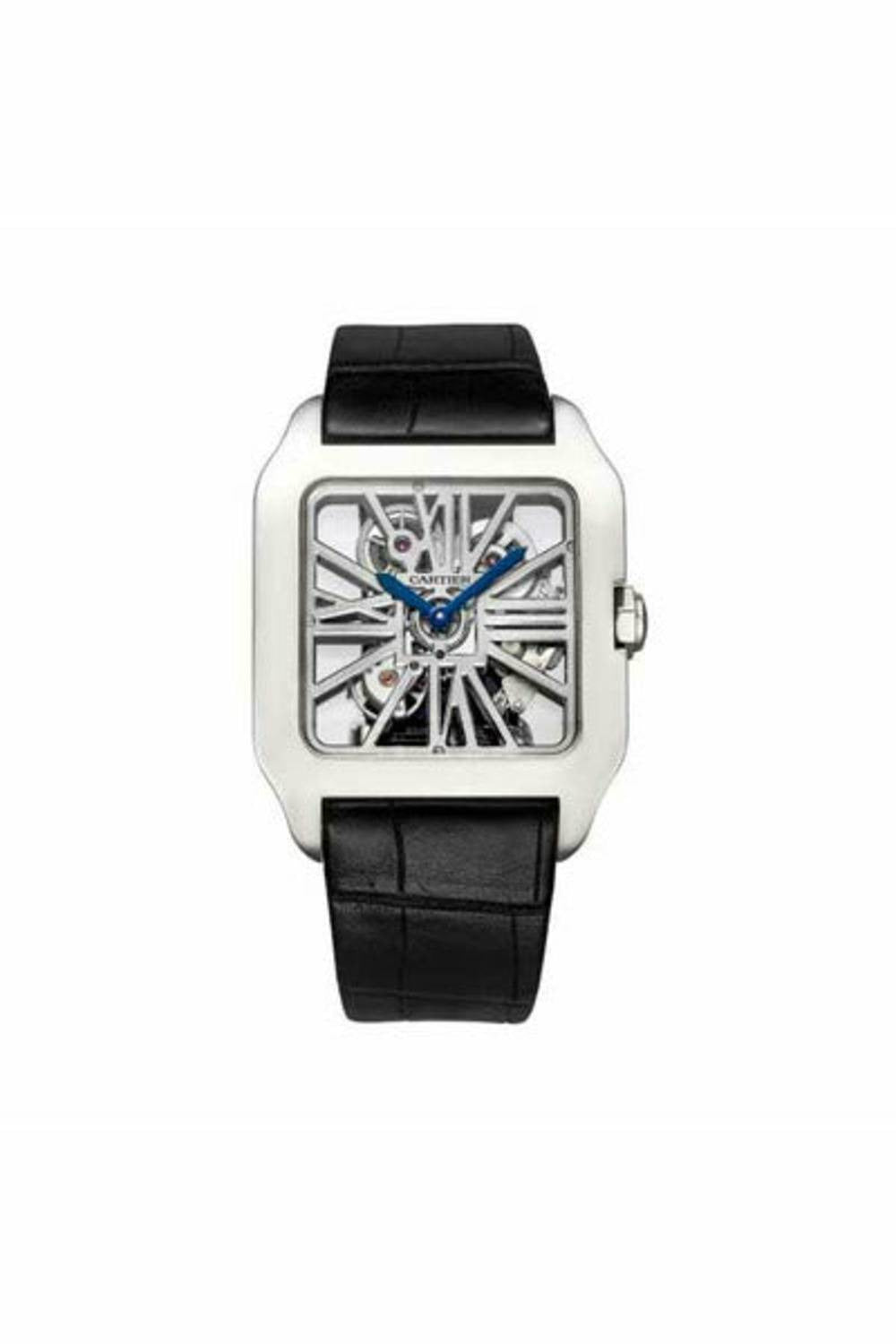 cartier santos-dumont 47.4mm x 38.7mm 18kt white gold men's watch-DUBAILUXURYWATCH