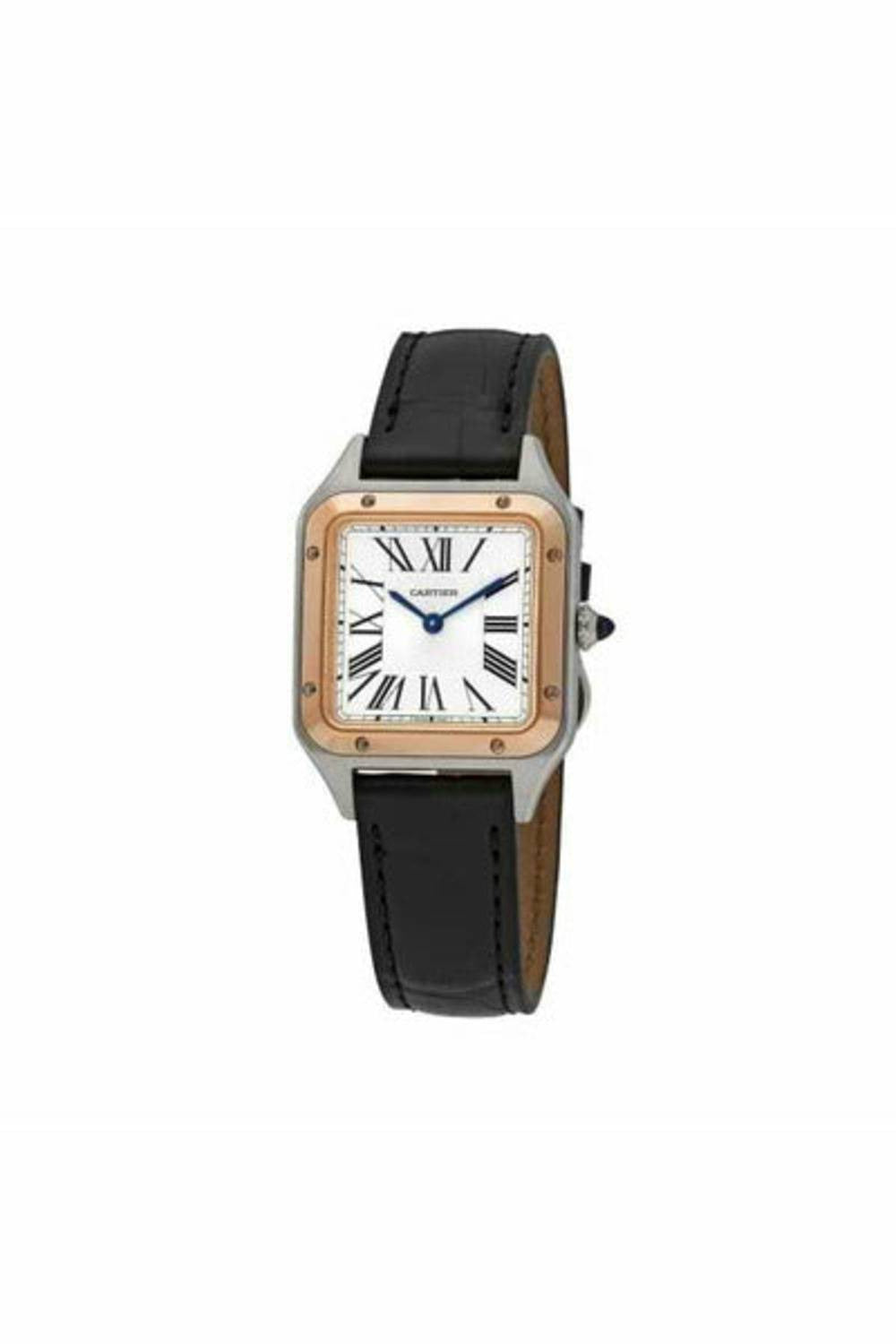 cartier santos dumont small 27.5mm x 38mm stainless steel/18k rose gold ladies watch-DUBAILUXURYWATCH