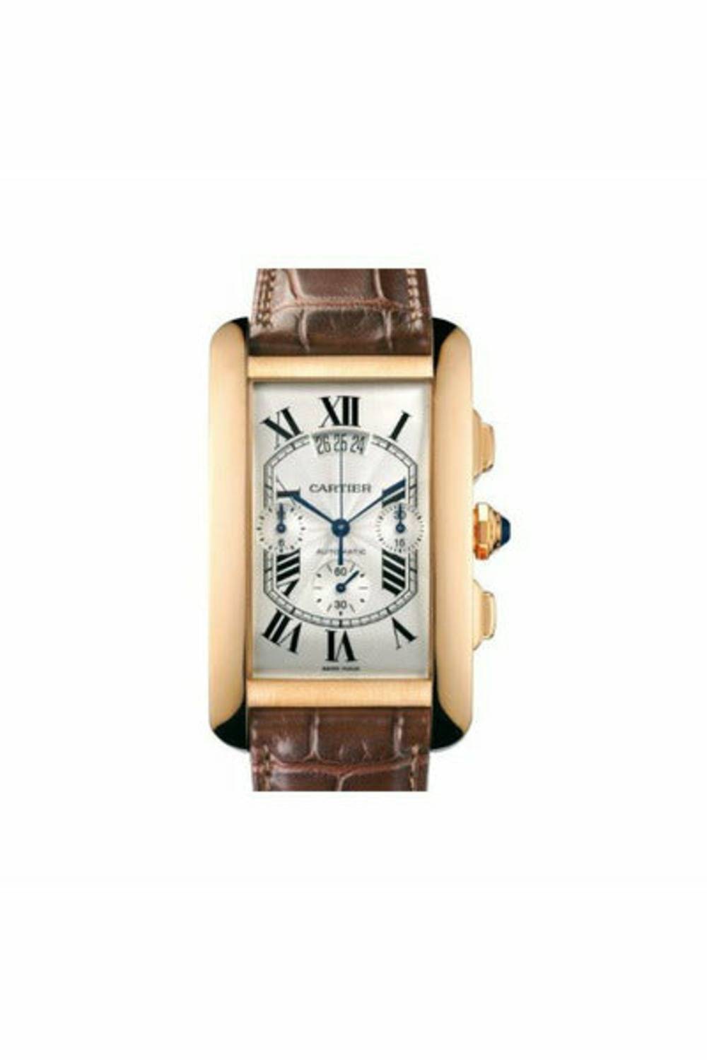 cartier tank americaine 18kt 52mm x 31.4mm rose gold men's watch-DUBAILUXURYWATCH