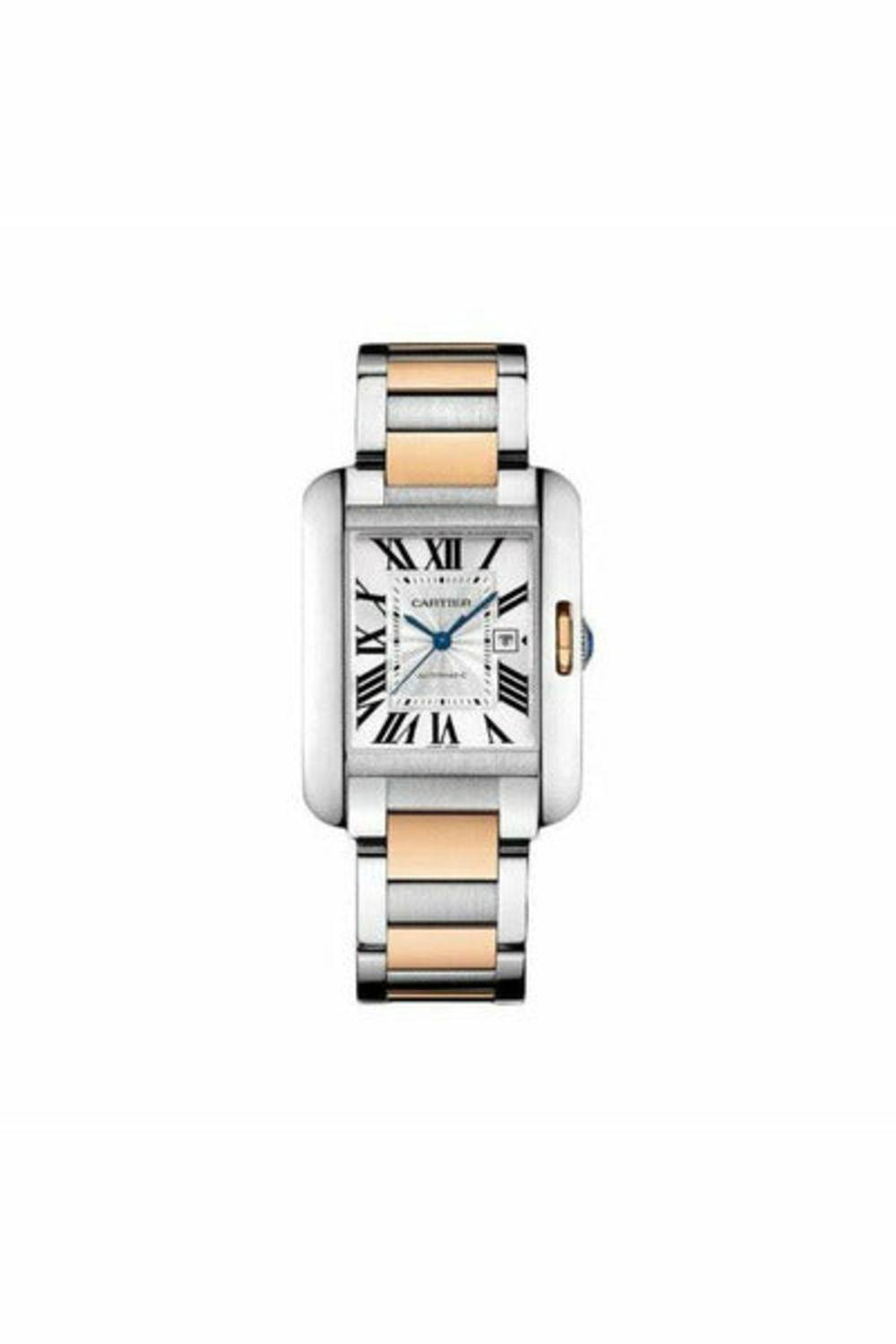 cartier tank anglaise medium stainless steel & rose gold 39.2mm x 29.8mm ladies watch-DUBAILUXURYWATCH