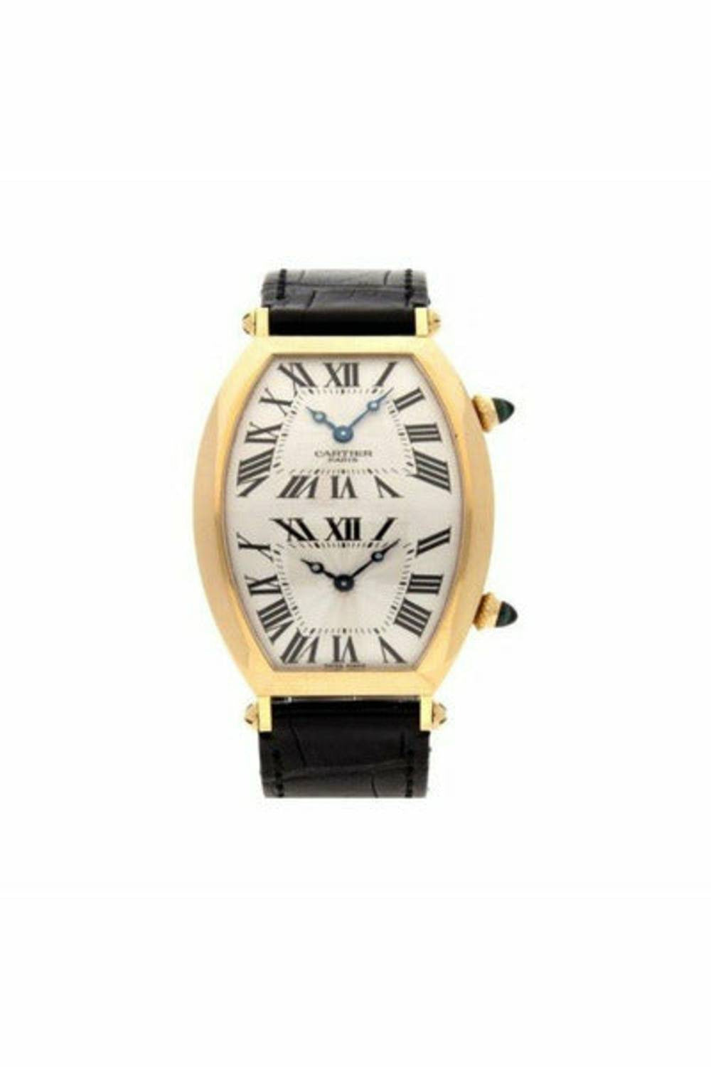 cartier tonneau xl two time zone 29.4mm x 51.4mm 18kt yellow gold men's watch-DUBAILUXURYWATCH