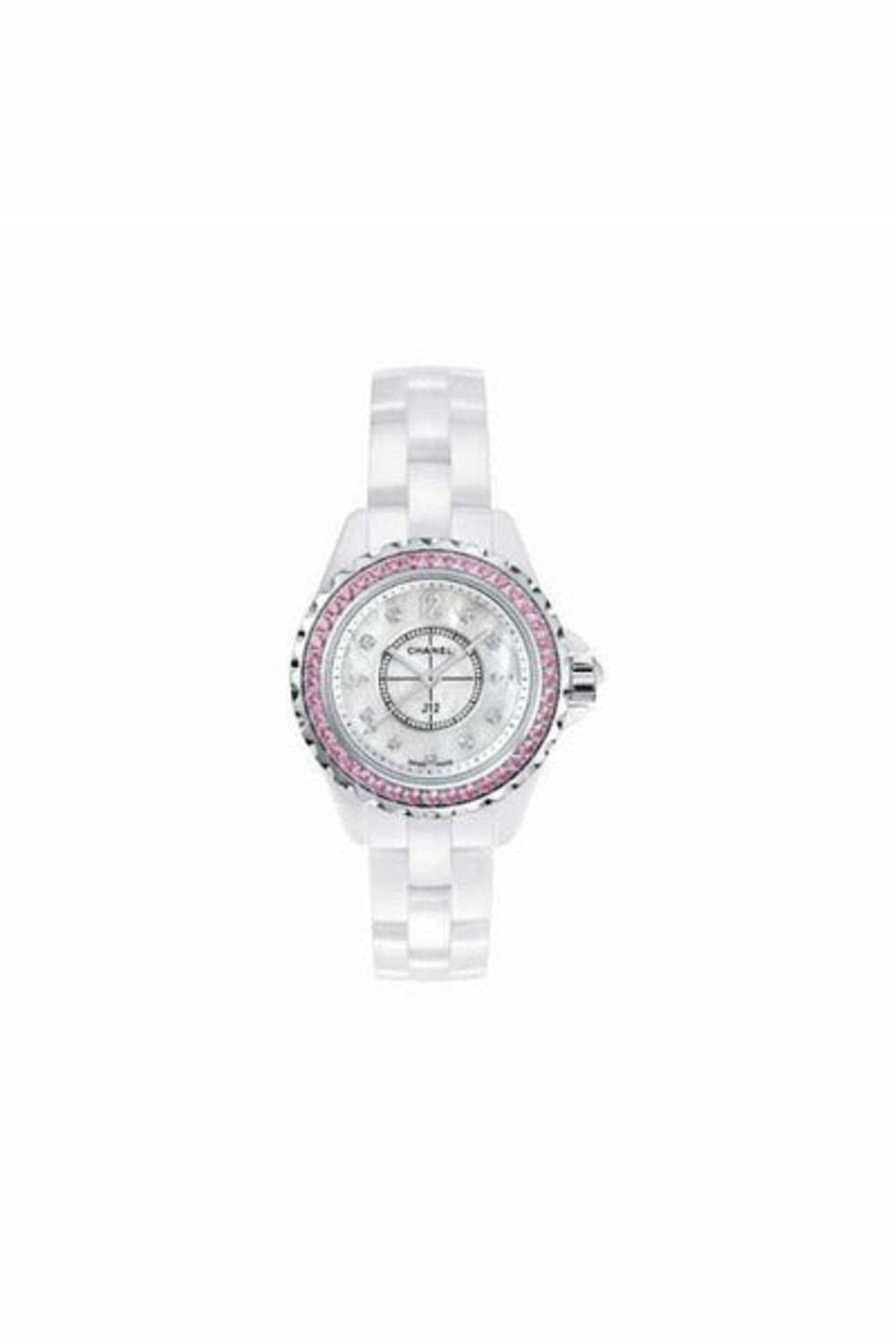 chanel j12 29mm pink sapphires ladies watch-DUBAILUXURYWATCH