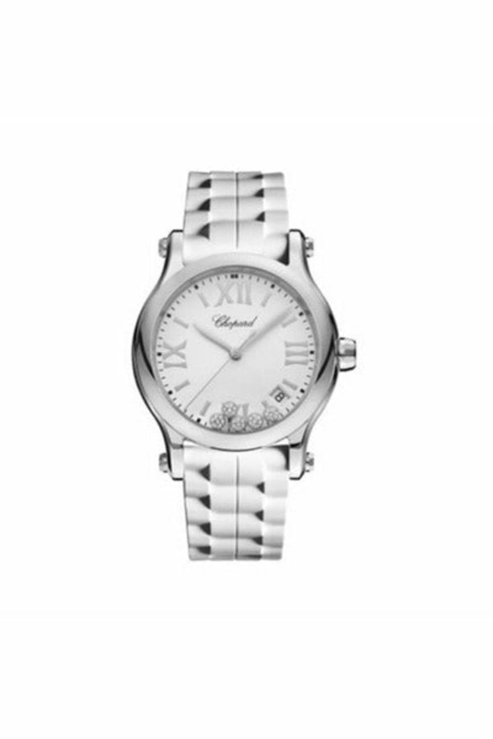 chopard happy sport round quartz 36mm ladies watch ref. 278582-3001-DUBAILUXURYWATCH