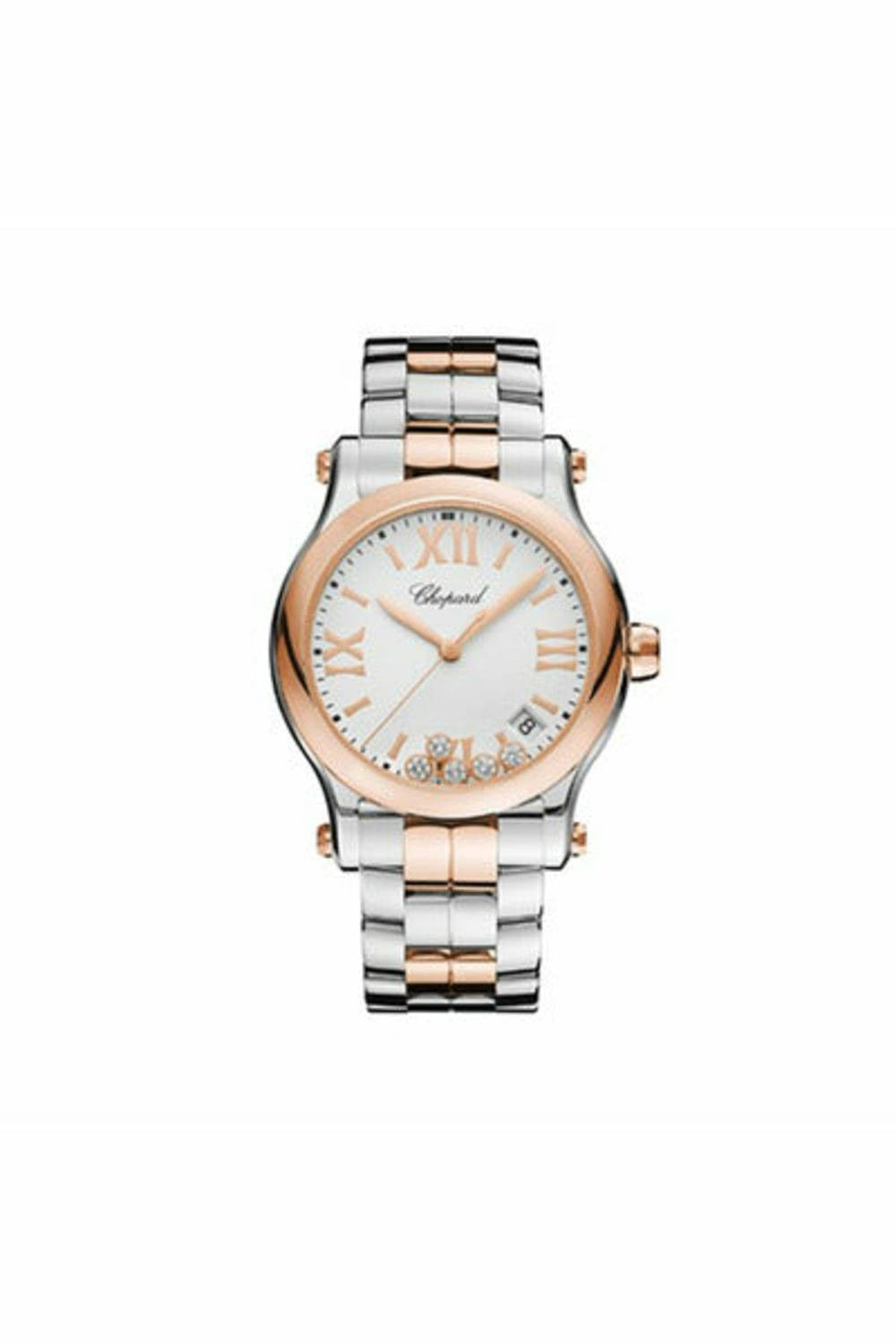 chopard happy sport round quartz 36mm ladies watch ref. 278582-6002-DUBAILUXURYWATCH