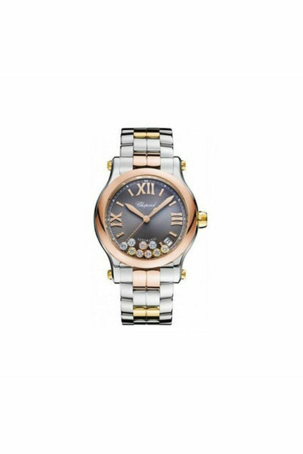 chopard happy sport stainless steel & 18kt rose gold 36mm ladies watch-DUBAILUXURYWATCH