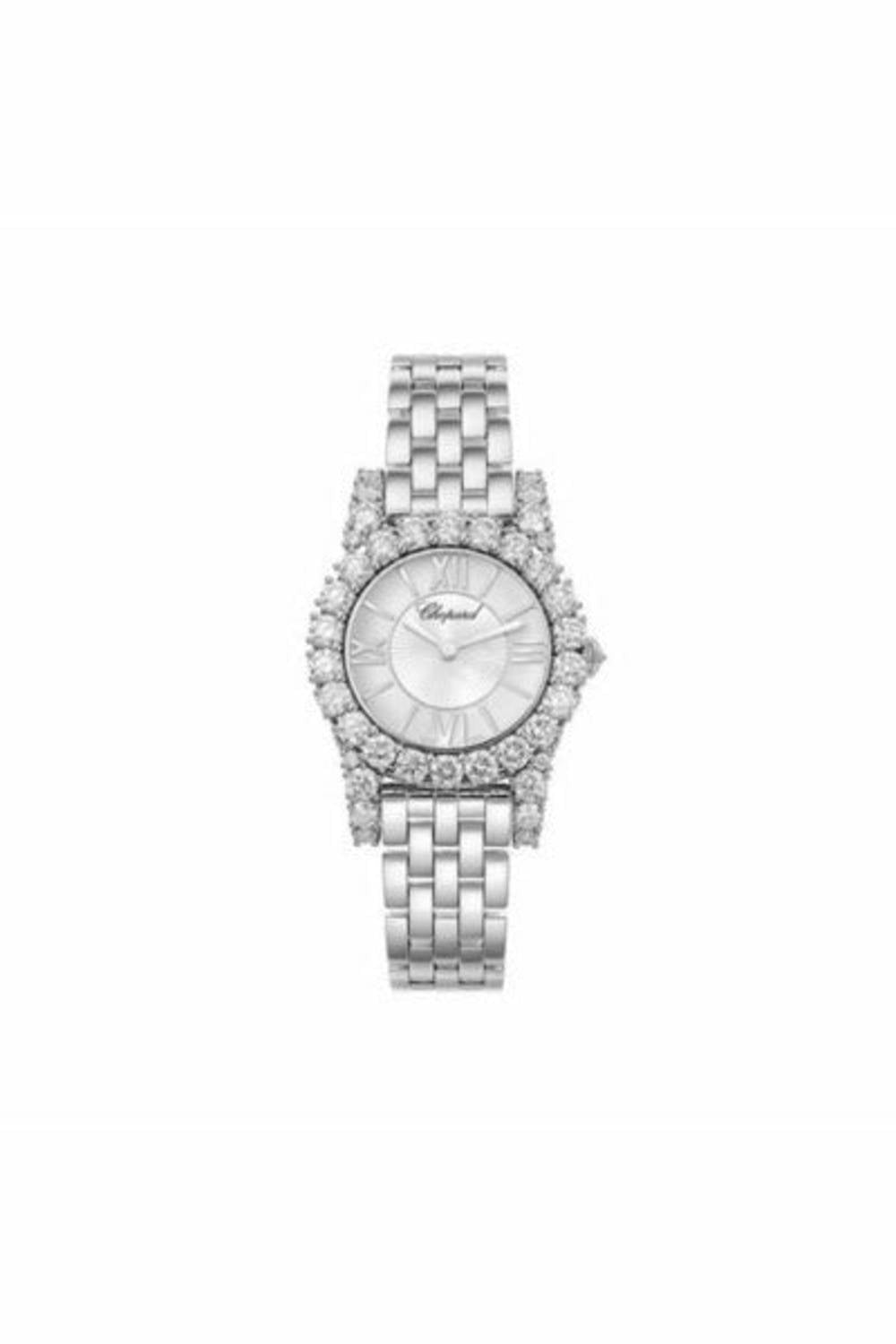 chopard l'heure du diamant 35.75mm 18kt white gold ladies watch-DUBAILUXURYWATCH