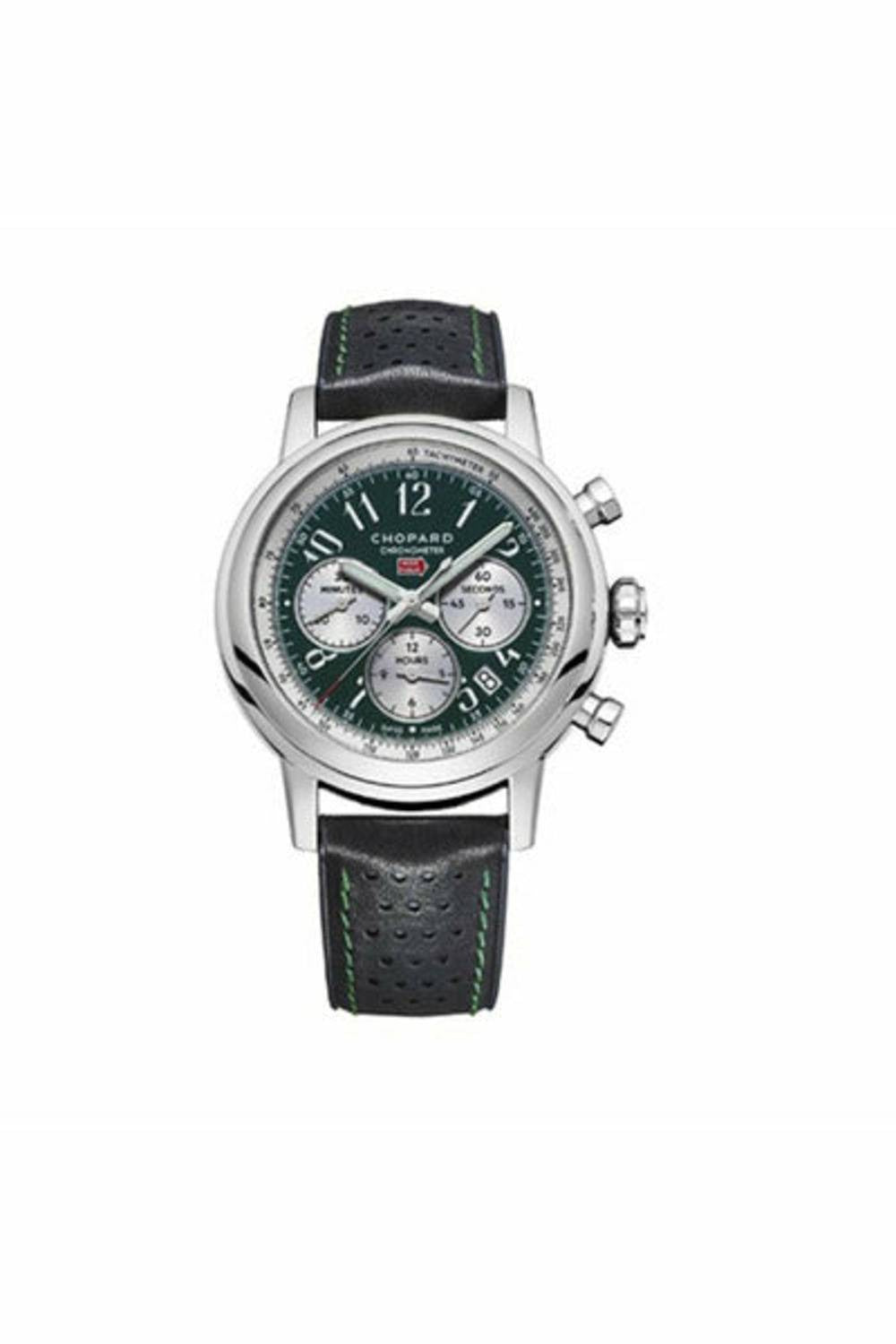 chopard mille miglia stainless steel and leather watch limited edition of 300 pieces ref. 168589-3009-DUBAILUXURYWATCH