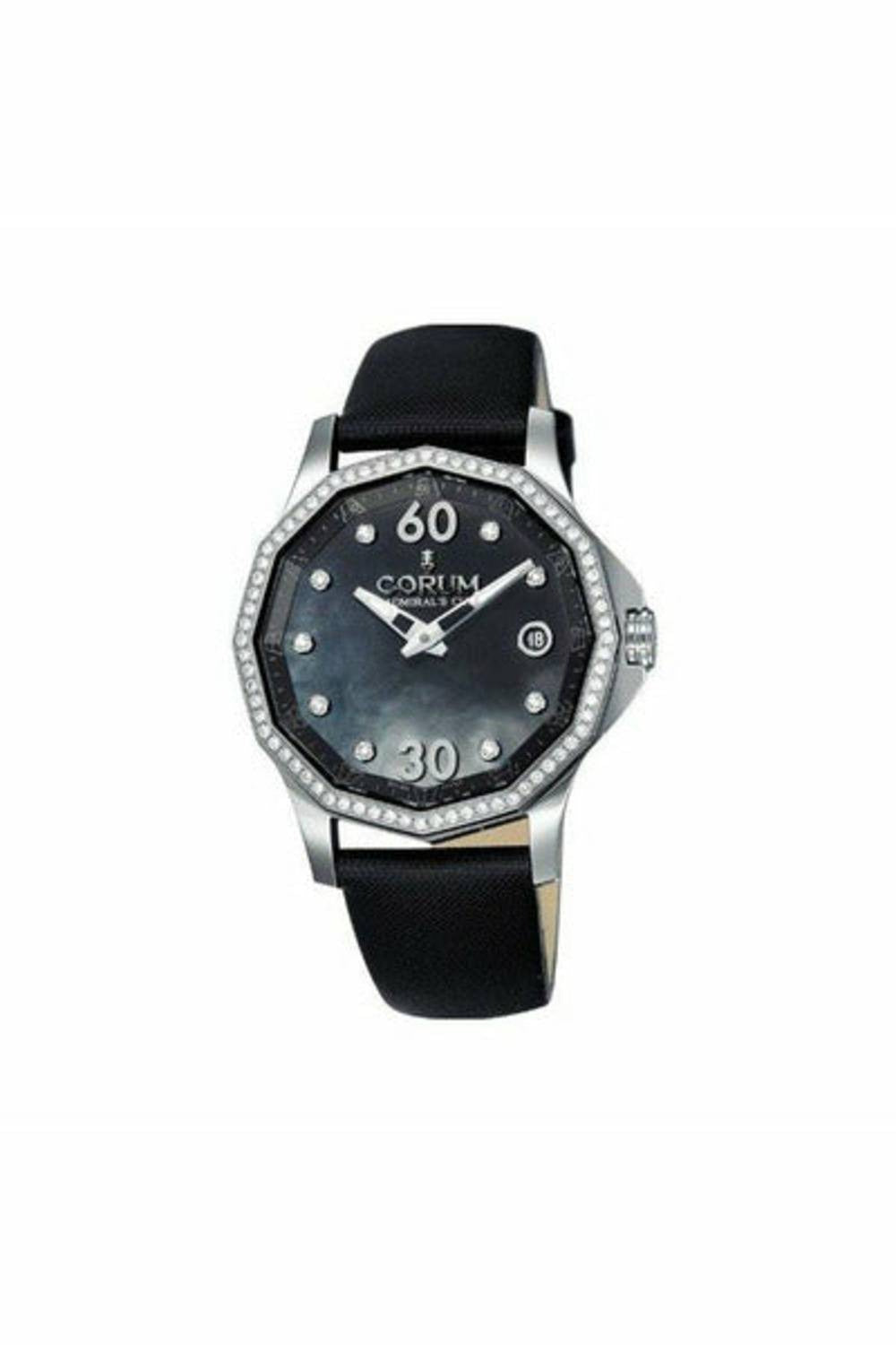 corum admiral's cup legend black mop dial 38mm stainless steel ladies watch-DUBAILUXURYWATCH