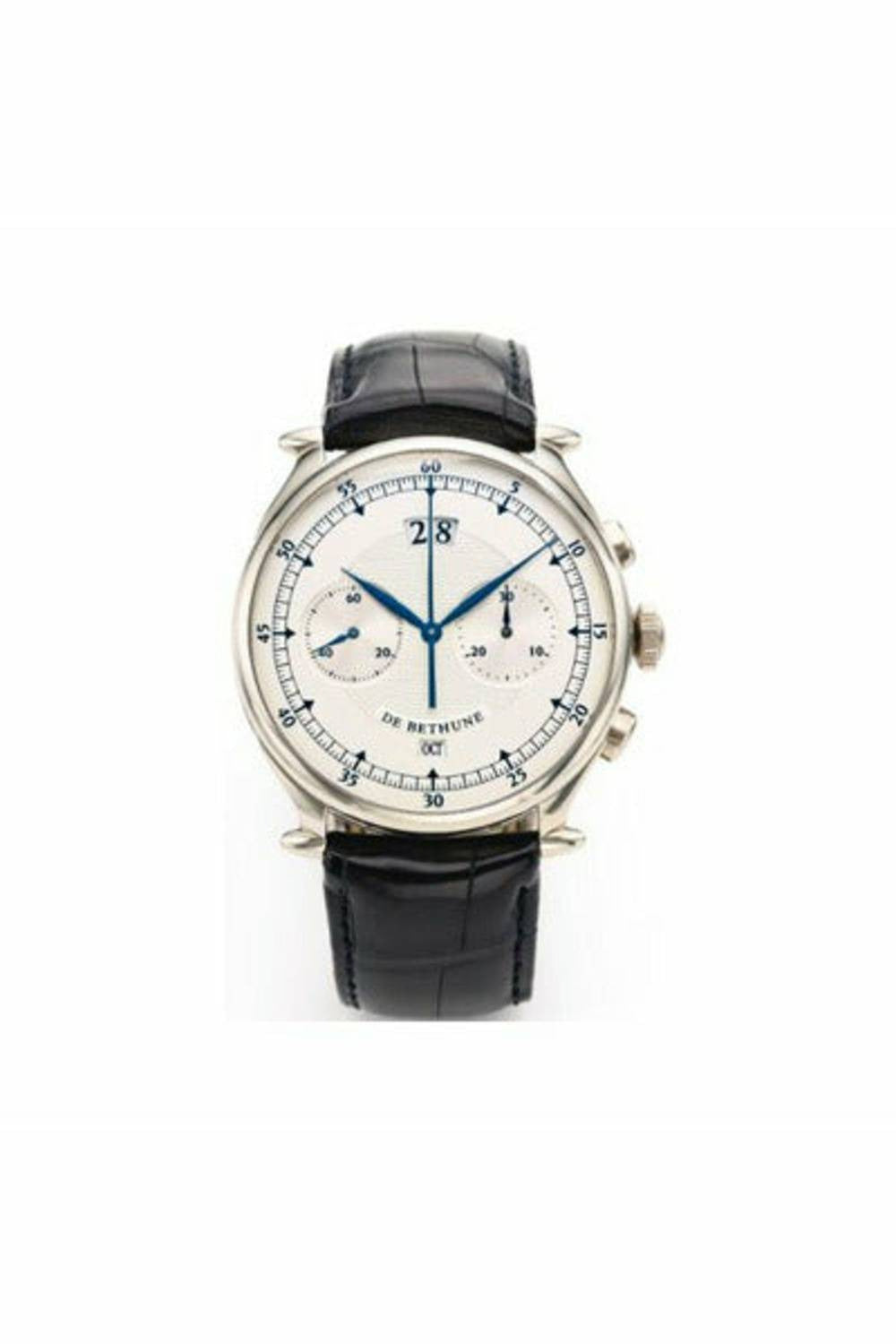 de bethune single button chronograph 42mm 18k white gold men's watch-DUBAILUXURYWATCH