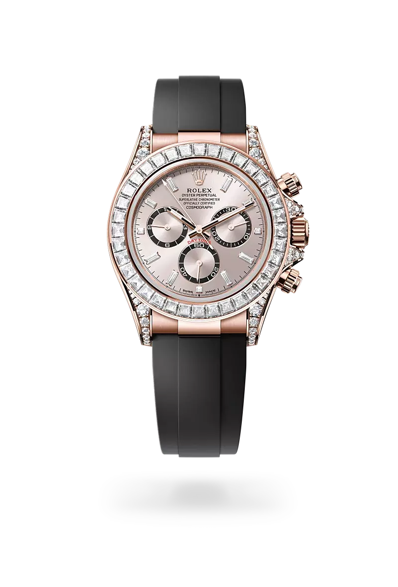 Rolex Cosmograph Daytona 40mm Everose Gold Diamond Dial Oysterflex 126535TBR