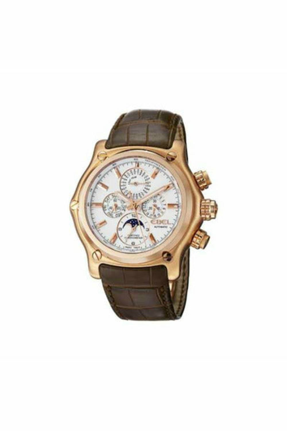 ebel 1911 btr perpetual calendar chronograph 44.5mm 18k rose gold men's watch-DUBAILUXURYWATCH