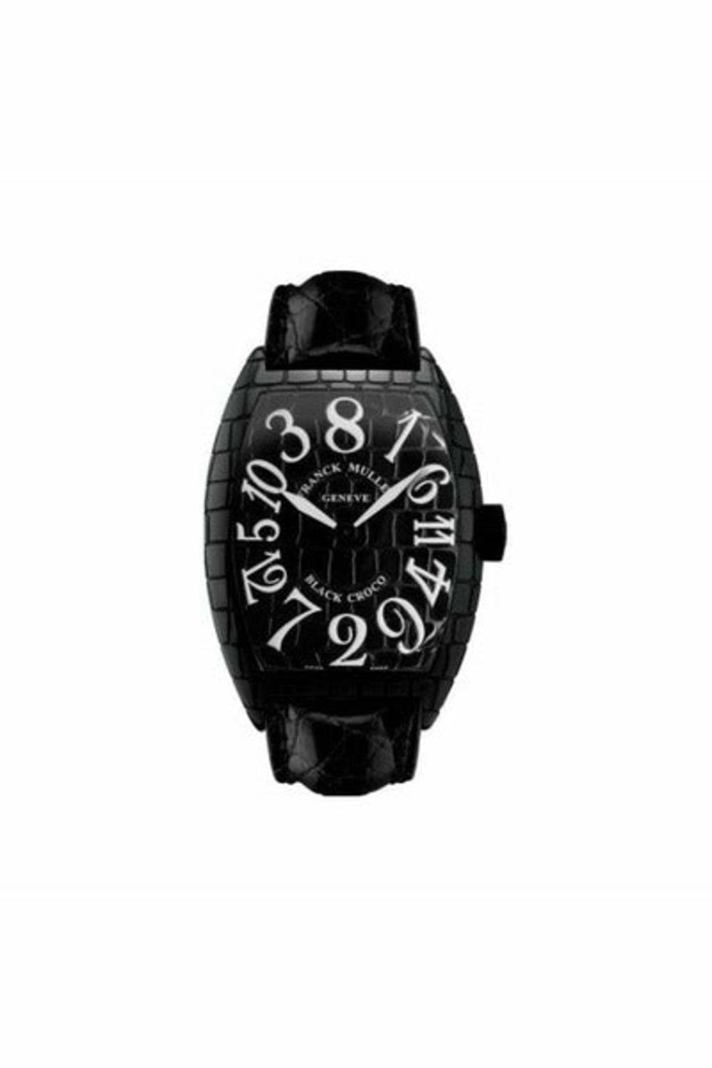 franck muller black croco steel black 39.5mm men's watch-DUBAILUXURYWATCH