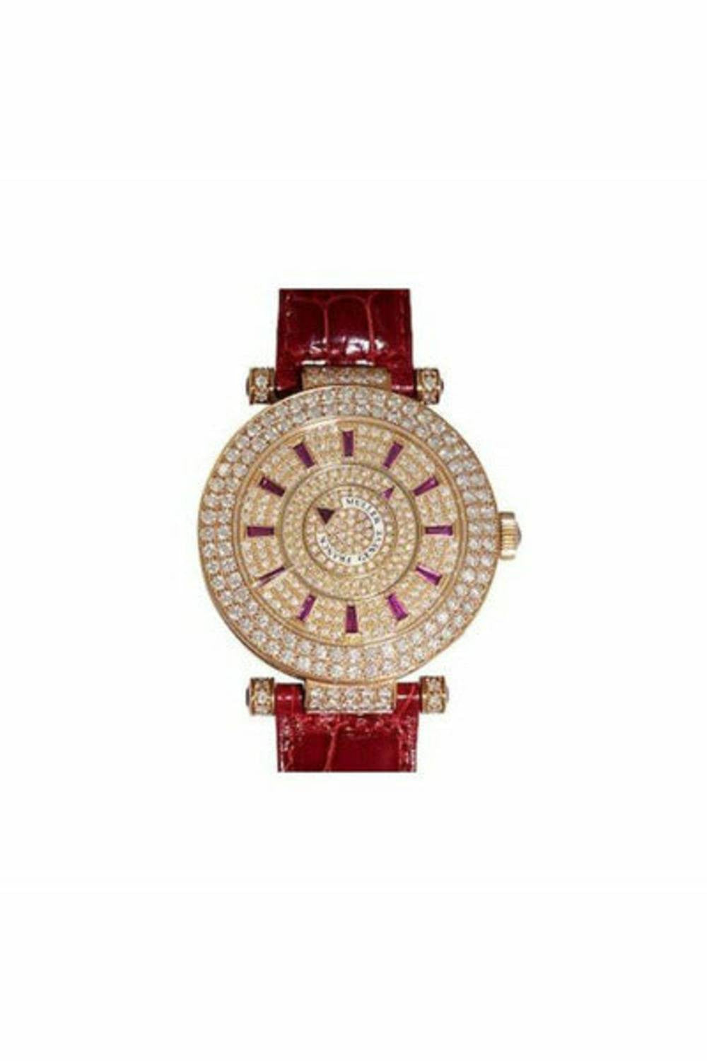 franck muller rondo double mystery pg diamond & ruby characters edition 18kt rose gold 42mm ladies watch-DUBAILUXURYWATCH