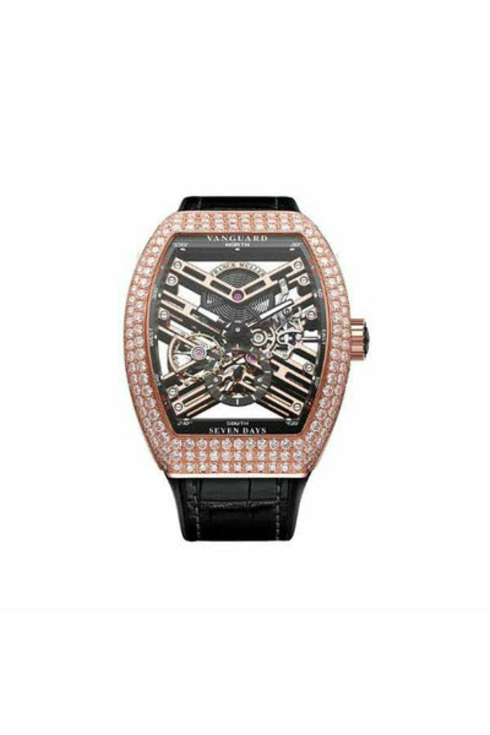 franck muller vanguard 44mm 18kt rose gold with diamonds men's watch-DUBAILUXURYWATCH