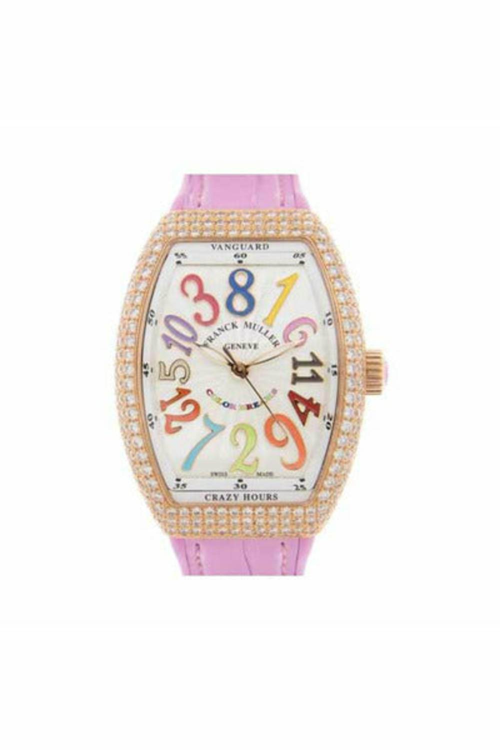 franck muller vanguard color of dreams crazy hours 32mm 18k rose gold ladies watch-DUBAILUXURYWATCH