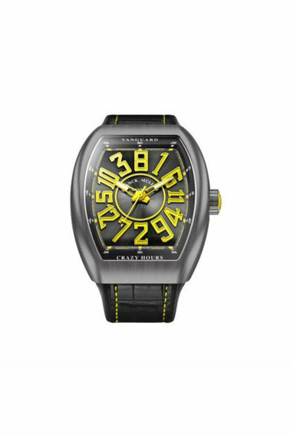 franck muller vanguard crazy hours 44mm grey brushed titanium men's watch-DUBAILUXURYWATCH