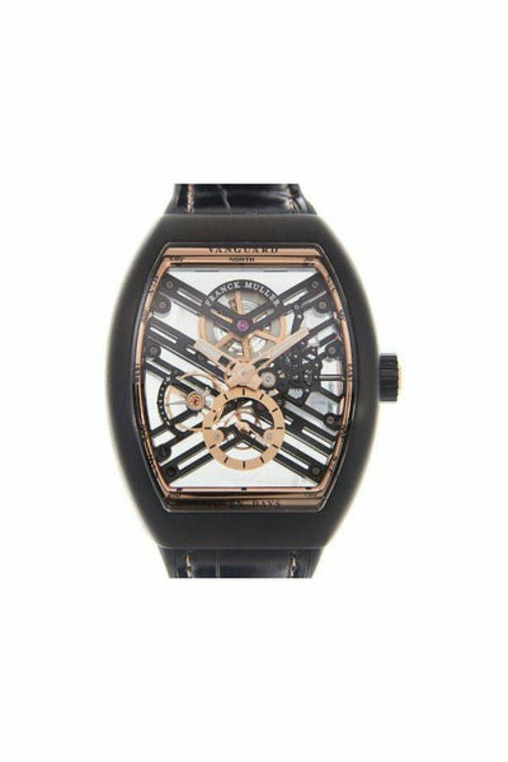 franck muller vanguard skeleton 44mm x 53.7mm black ceramic men's watch-DUBAILUXURYWATCH