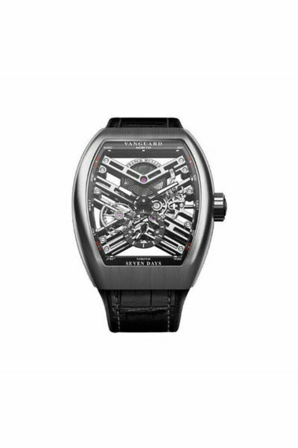 franck muller vanguard skeleton 53.7mm stainless steel men's watch-DUBAILUXURYWATCH