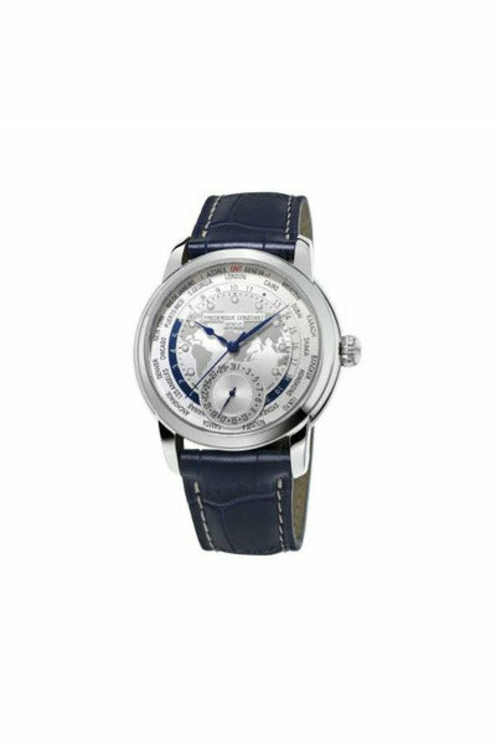 frederique constant worldtimer 42mm stainless steel men's watch fc-718wm4h6-DUBAILUXURYWATCH