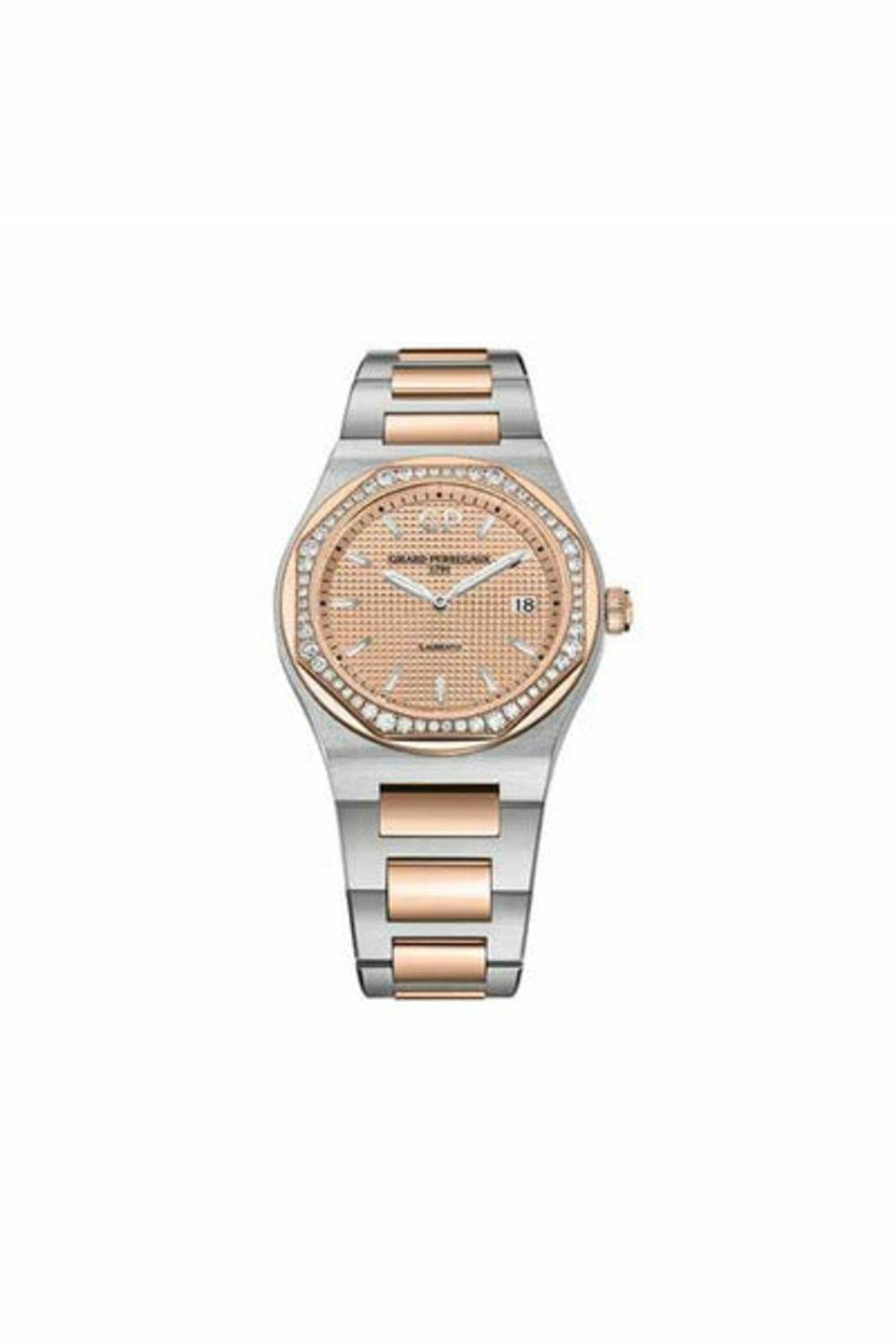 girard perregaux laureato 34mm 18k rose gold / stainless steel ladies watch-DUBAILUXURYWATCH