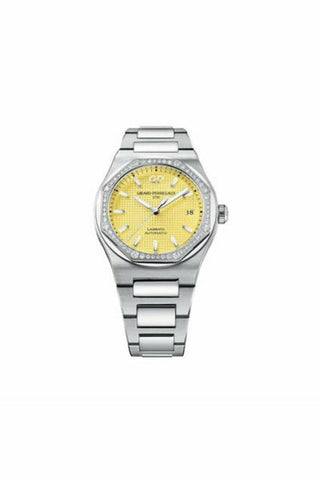 girard perregaux laureato yellow dial 38mm stainless steel men's watch-DUBAILUXURYWATCH