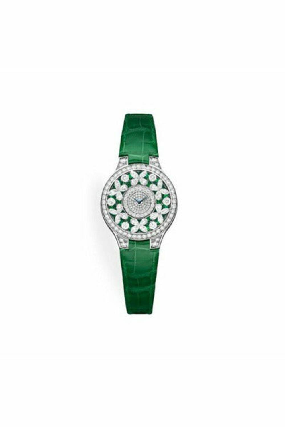 graff classic butterfly emerald 18kt white gold 32mm ladies watch-DUBAILUXURYWATCH