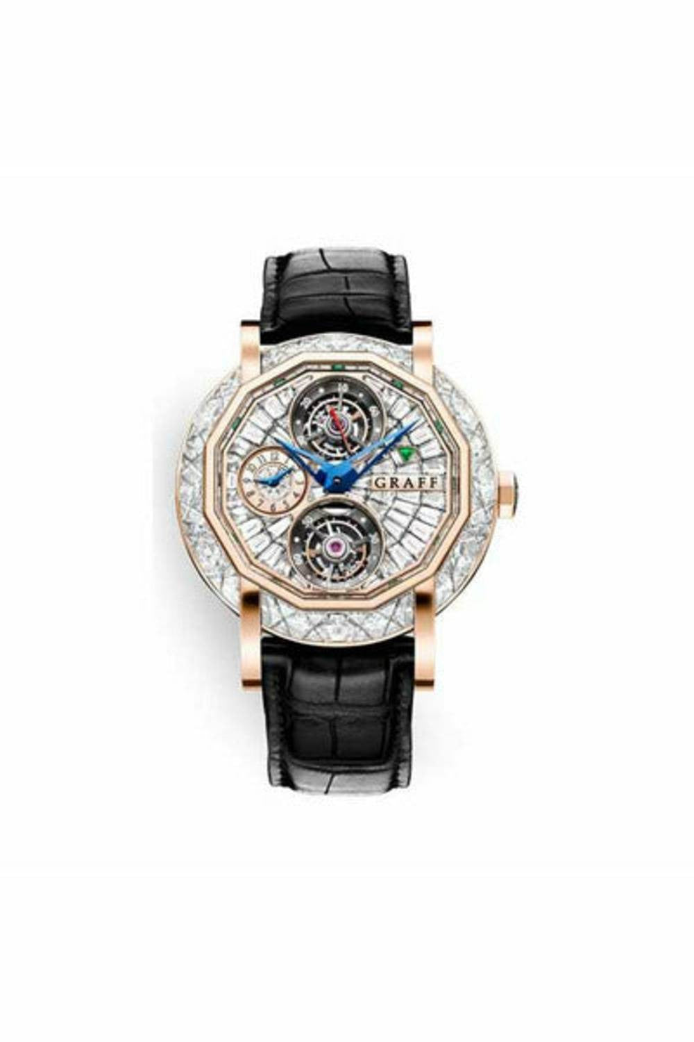 graff double tourbillon gmt 47mm 18k rose gold men's watch-DUBAILUXURYWATCH