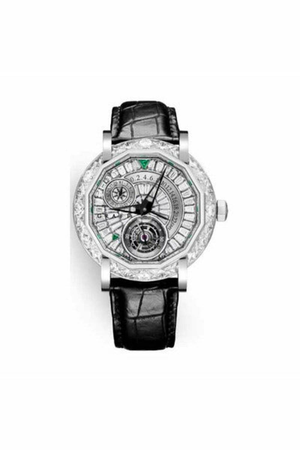 graff tourbillon gmt 47mm 18k white gold men's watch-DUBAILUXURYWATCH