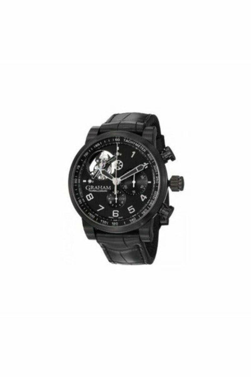 graham silverstone tourbillograph black pvd coated 48mm men's watch-DUBAILUXURYWATCH