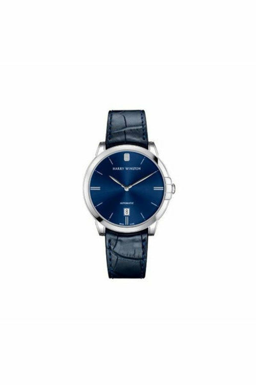 harry winston midnight 39mm 18kt white gold men's watch-DUBAILUXURYWATCH