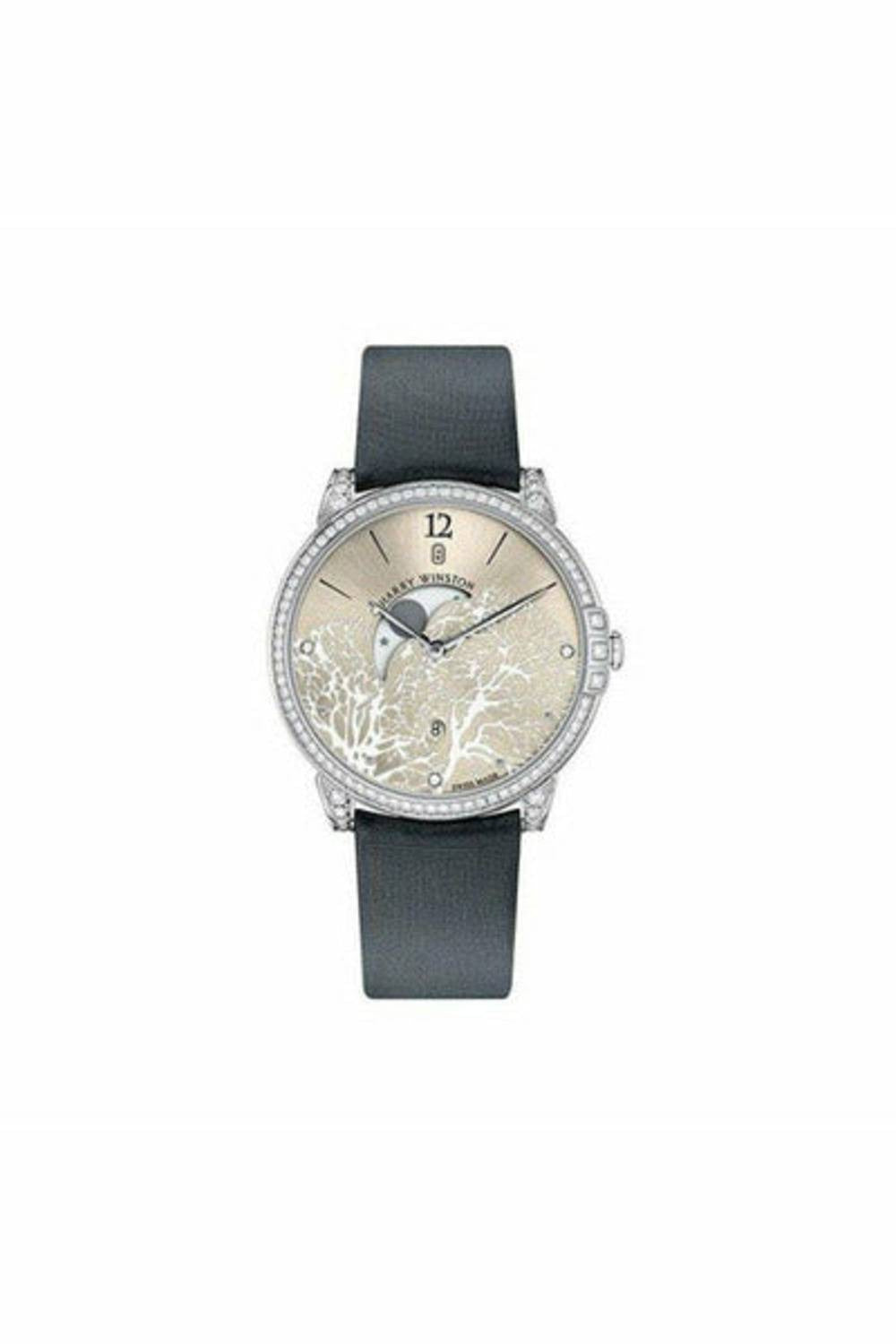 harry winston midnight moon phase 18kt white gold 39mm ladies watch-DUBAILUXURYWATCH